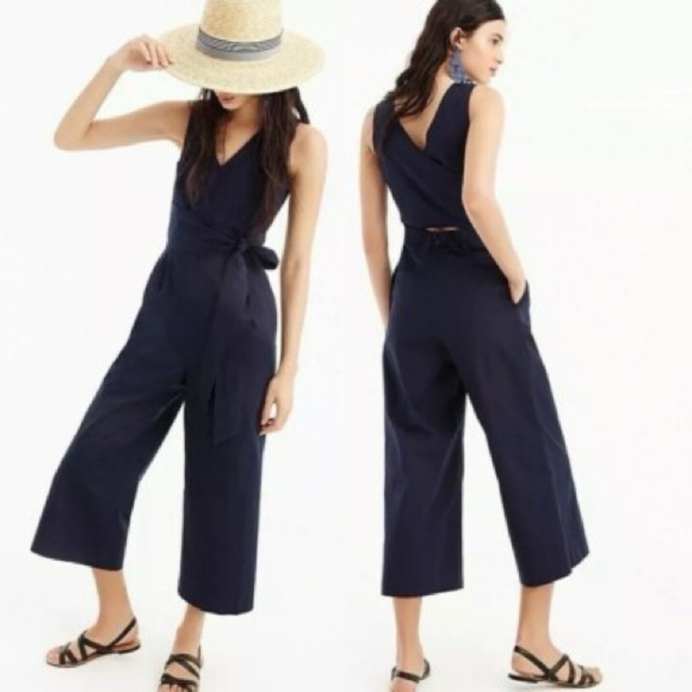 J. Crew Dark Blue Sleeveless Jumpsuit